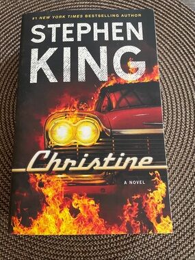 Stephen King "Christine" Paperback Novel - Red with Flames